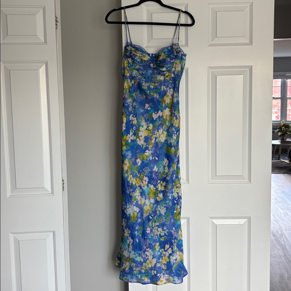 Astr Blue Floral Maxi Dress - Picture 2 of 8